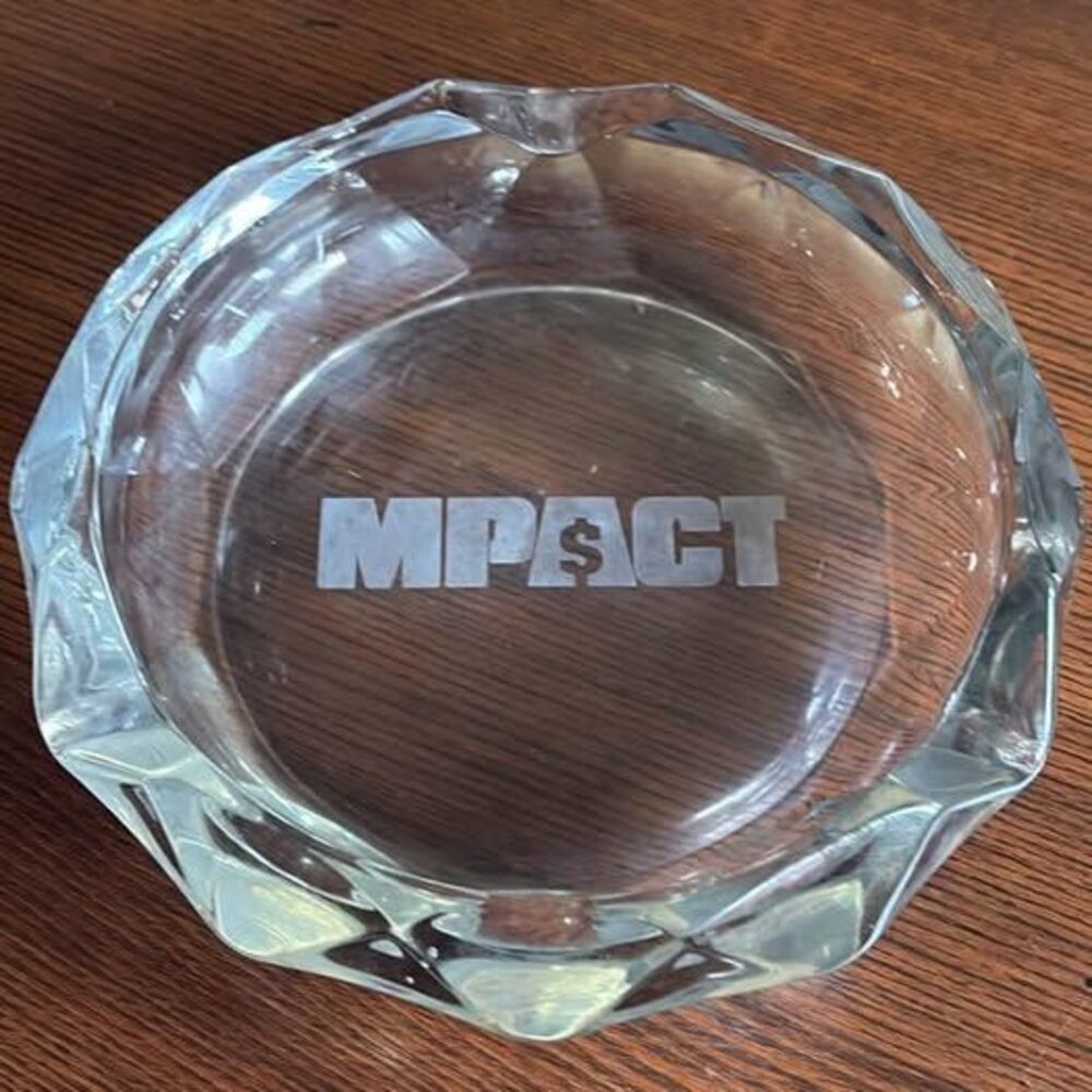 Vintage MPACT Clear Glass cigar Ashtray
